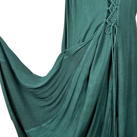 Holy Clothing Dress 2x Green Trinity Maxi With Pockets Embroidery Boho Ren Faire - Picture 6 of 11